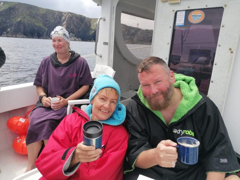 Gartan Open Water Swimmers brave the elements to conquer the North Channel