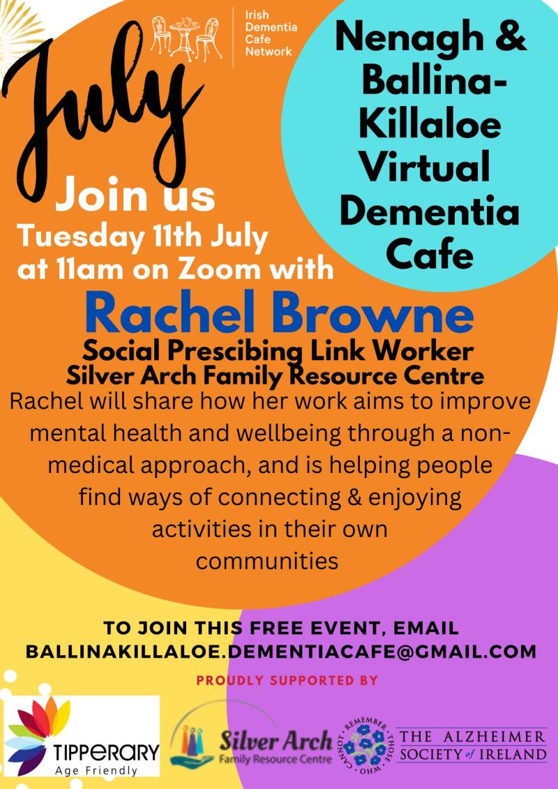 Nenagh and Ballina-Killaloe virtual dementia cafe will host a special guest