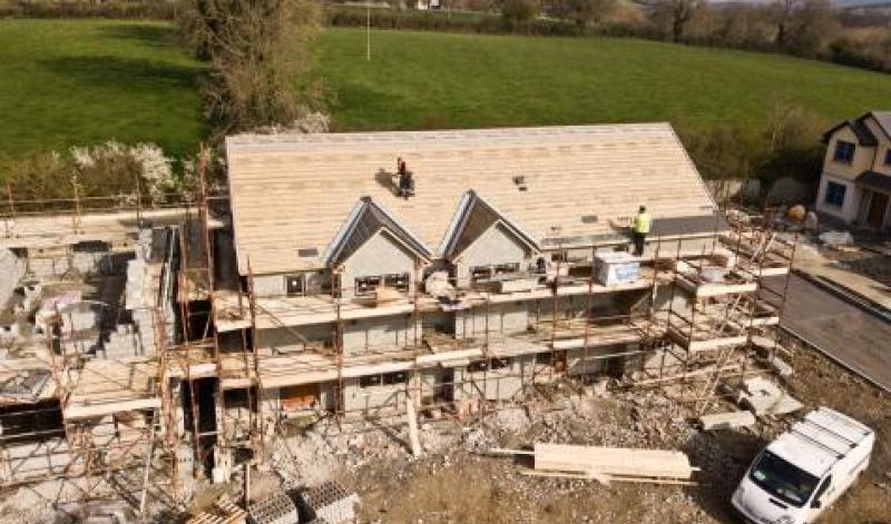 Rural house being built