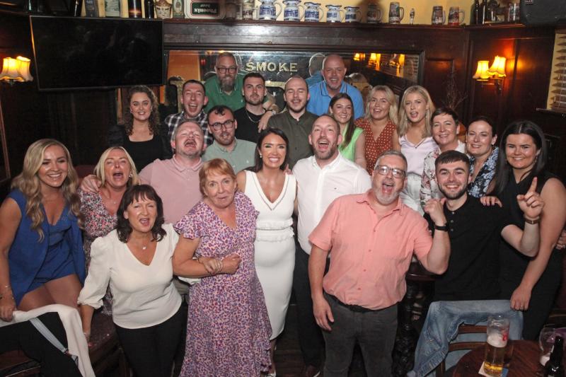 Happy Offaly couple continue wedding celebrations with night out with family and friends in Tullamore