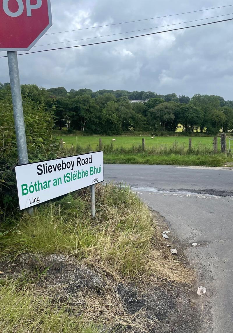 Councillor calls for stolen bilingual road sign to be returned