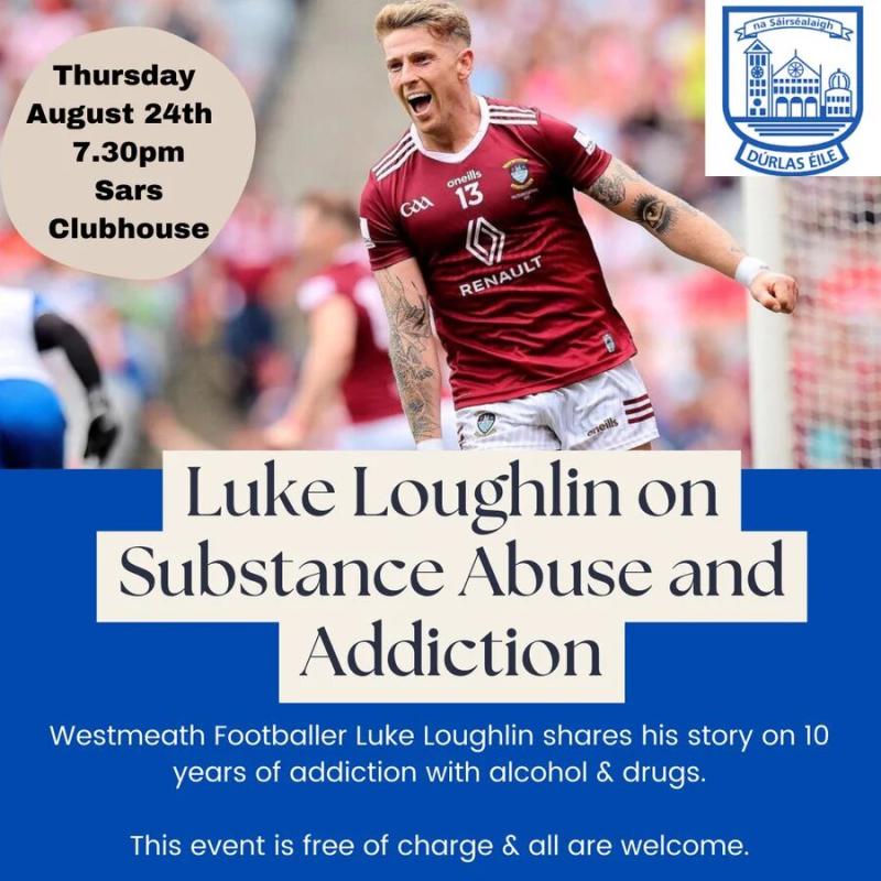 Luke Loughlin will share his story at Thurles Sarsfields clubhouse 