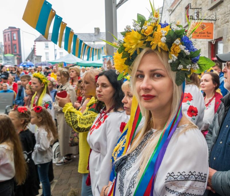 Ukrainian community gather in large numbers in Carrick-on-Shannon to celebrate