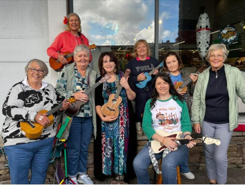  Ardee ukulele group 'Uke & Rollers' performs on Play Music on the Porch Day