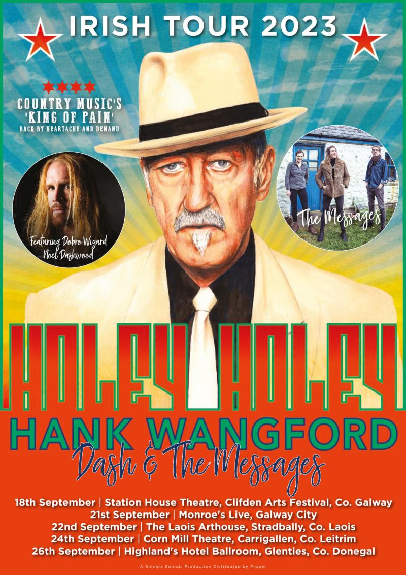 Hank Wangford to play Corn Mill Theatre, Carrigallen this September
