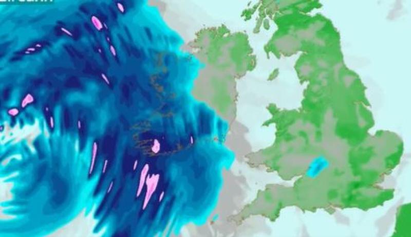 WATCH: Met Eireann forecast shows huge size of Storm Agnes as it bears down on Ireland