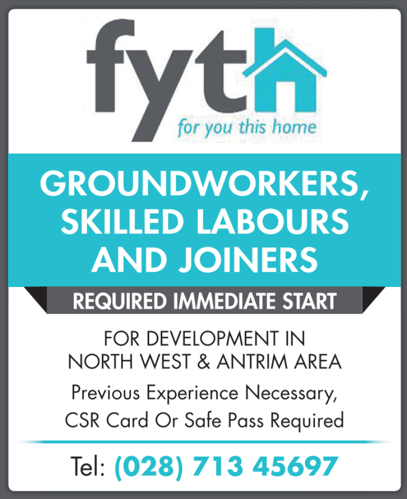 Job Alert: Groundworkers, skilled labourers and joiners required