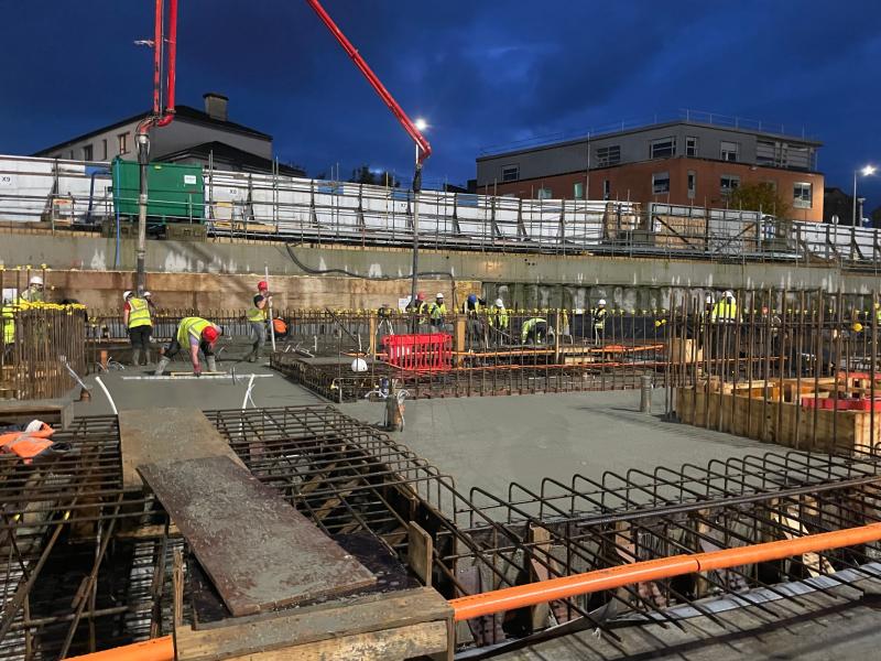 'Major step forward' as Limerick's Opera Square gets first concrete pour 