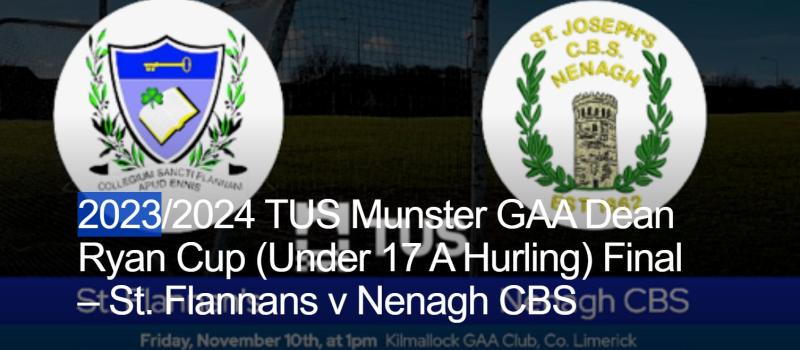 Dean Ryan cup final history is calling for Nenagh CBS who go in search of their first crown 