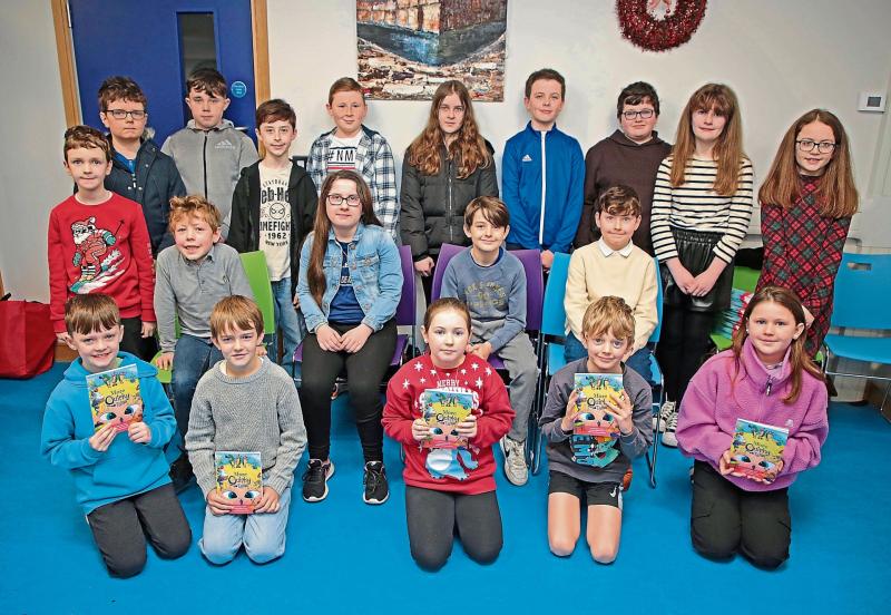Illustrators at the launch of 'More Quirky Tales' in Edgeworthstown library on  Saturday,  December 16: Caitlin Bohan, Faolan Feely, Oscar Mulvihill, Tara McDonnell, Joanne McDonnell, Kinga Lewandowsk