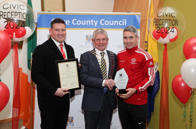 Civic reception for Clare soccer club which enjoyed 'unprecedented success' in 2023