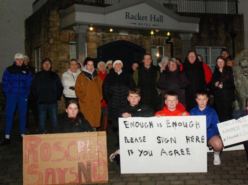 PHOTOS: Roscrea protest continuing at Racket Hall Hotel 