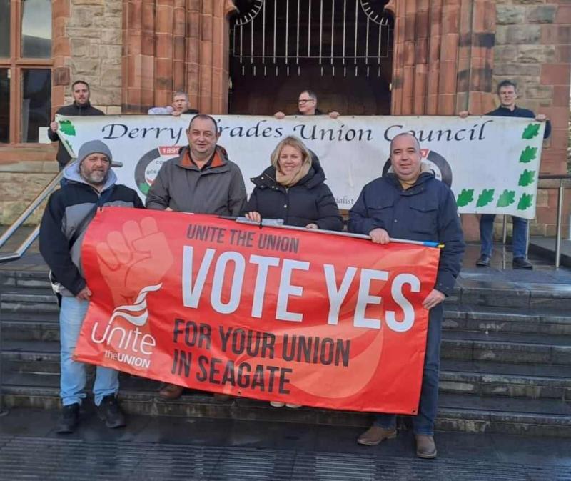 Councillors from across Derry City and Strabane District Council are supporting trade union recognition at the Seagate Technologies plant in the town.