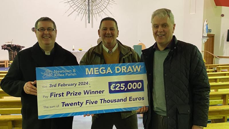 Damien Laverty picks up €25,000 from Parish of Newtowncunningham & Killea Mega Draw