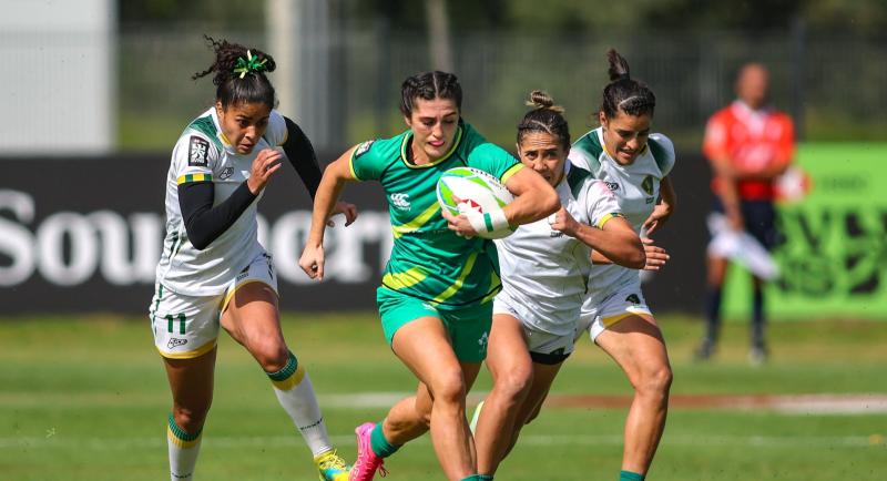 Tipperary's Amee-Leigh Murphy Crowe in action for Irish Sevens team in Vancouver