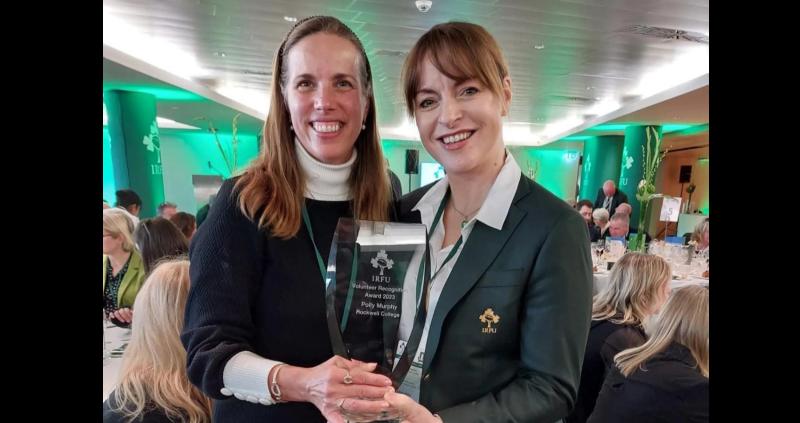 Rockwell College coach Polly Murphy wins IRFU Spirit Of Rugby Volunteer award