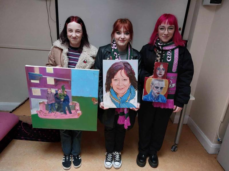 Colleen, Amber and Leona celebrating International Women's Day with exhibition 