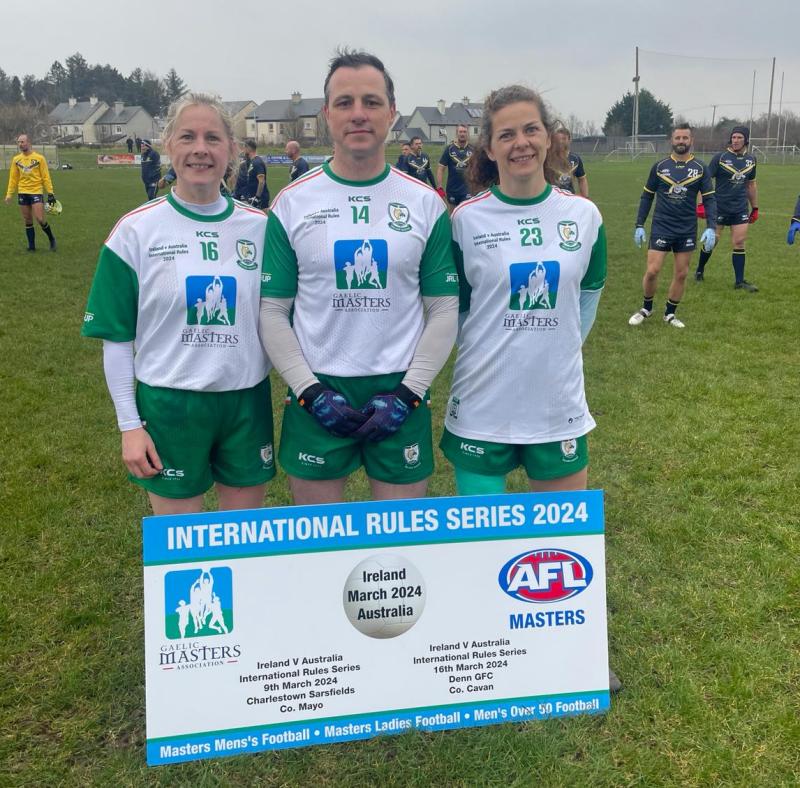Longford players prominent for victorious Ireland v Australia in Masters Football International Rules First Test