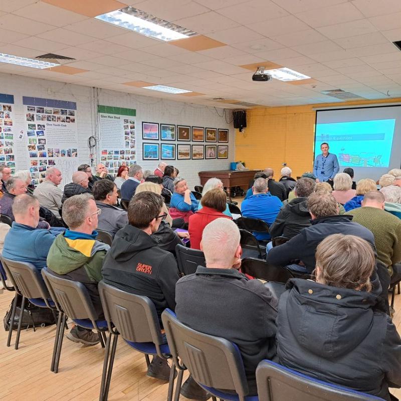 A section of the crowd that attended the public meeting on Magee expansion organised by the Glen Development Initiative in Glenview Community Centre.