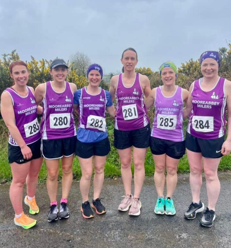 Host club Mooreabbey Milers AC win bronze team medals in men's and women's events