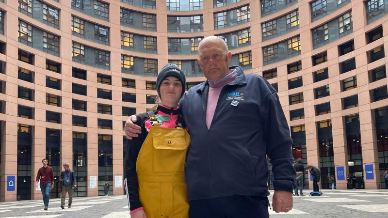 Donegal’s Muireann Kavanagh (14) highlights fishing concerns to MEPs in Strasbourg 