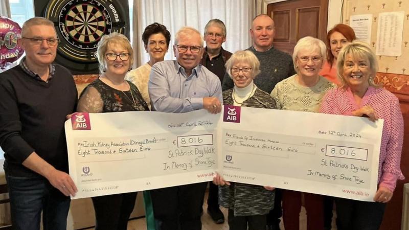 Family of the late Shane Toye from Carndonagh raise €16,000 for local charities