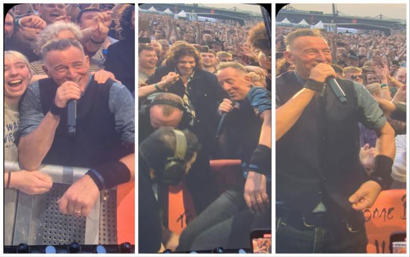 WATCH: 'I think I'm stuck' - Bruce Springsteen climbs into crowd in Kilkenny