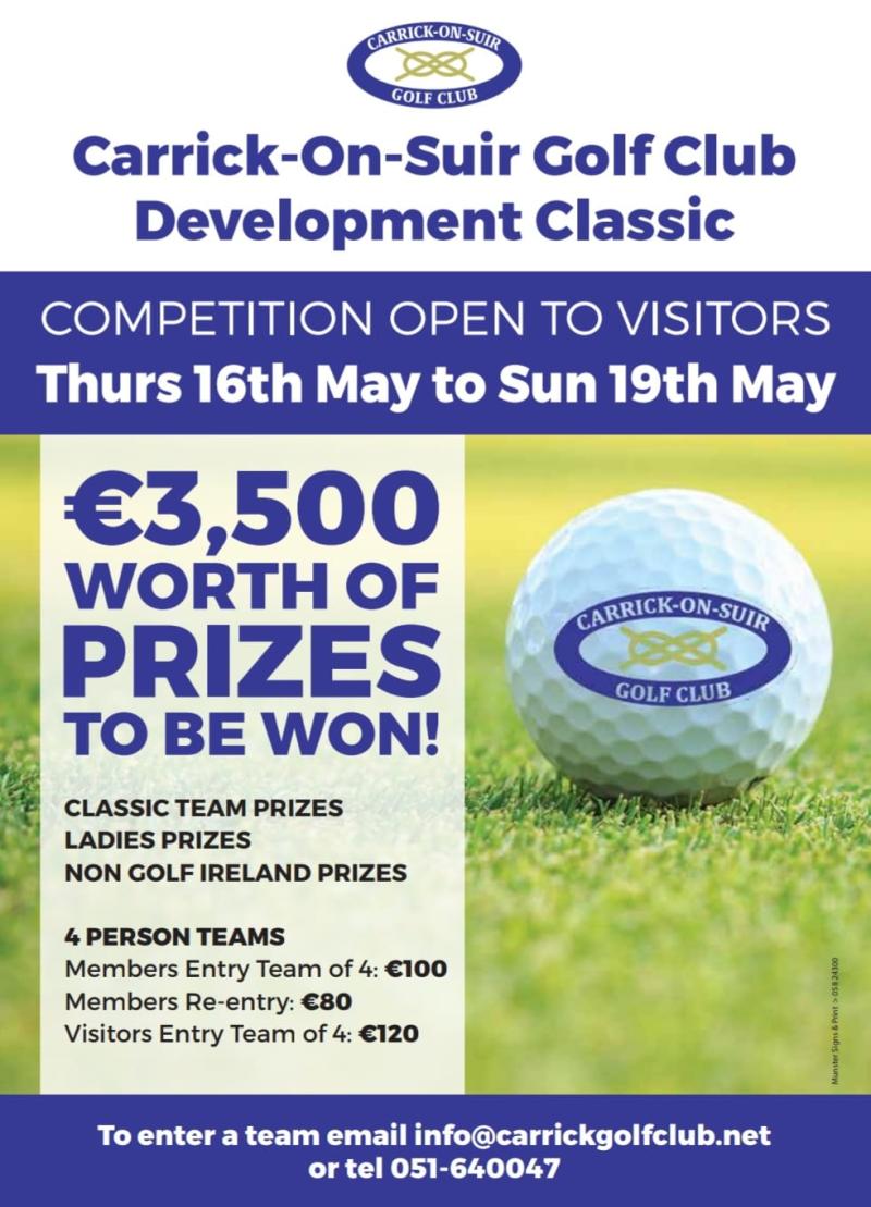 Carrick-on-Suir Golf Club tees up for its development classic tournament 