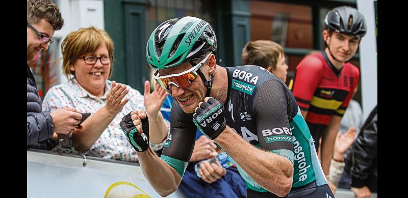 Tipperary cyclist Sam Bennett returns to the winner's enclosure in France