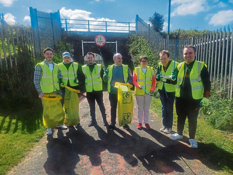 Longford RehabCare service users participate in litter pick along the canal