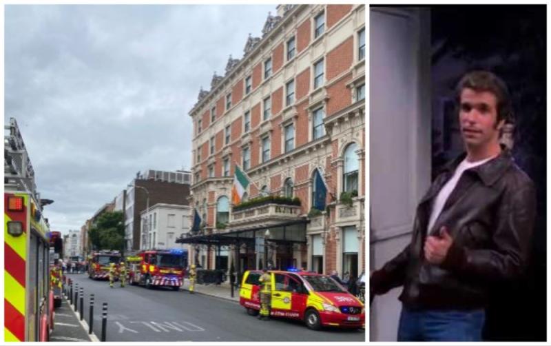 &lsquo;The Fonz&rsquo; remains cool as  Shelbourne Hotel is evacuated over fire 