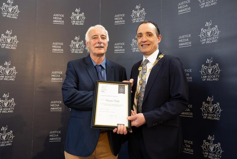 Renowned Tipperary journalist wins Merit Award at Justice Media Awards