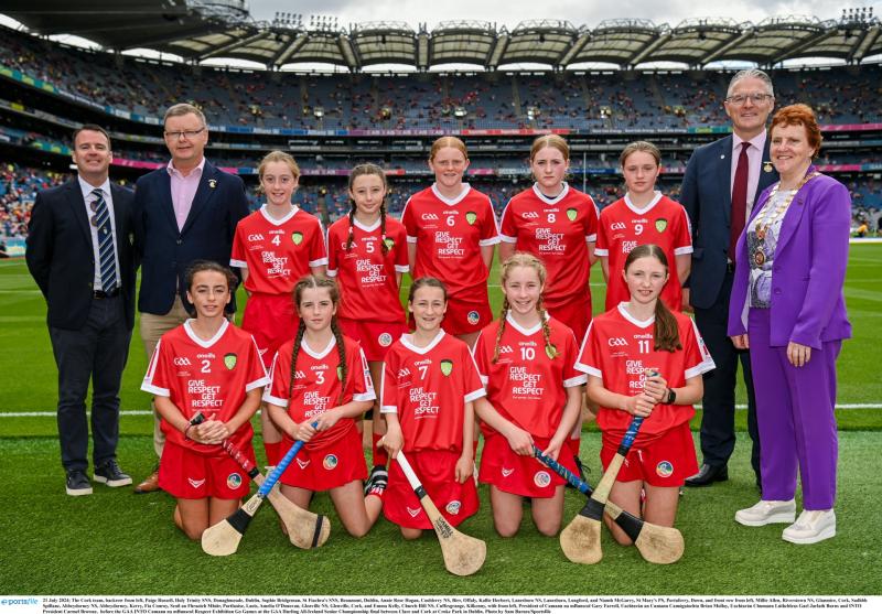 Offaly girl dons Cork colours for great reason as she graces Croke Park pitch
