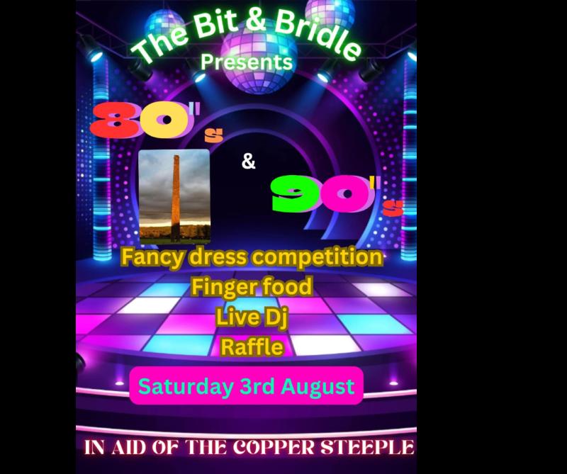 An '80s and '90s disco night in aid of Ballingarry's Copper Steeple planned in Killenaule 