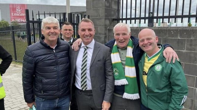 Celtic supporters from Donegal bump into Brendan Rodgers in Glasgow