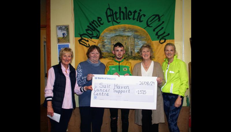 Local athletics club donates generous amount of money to Tipperary cancer charity