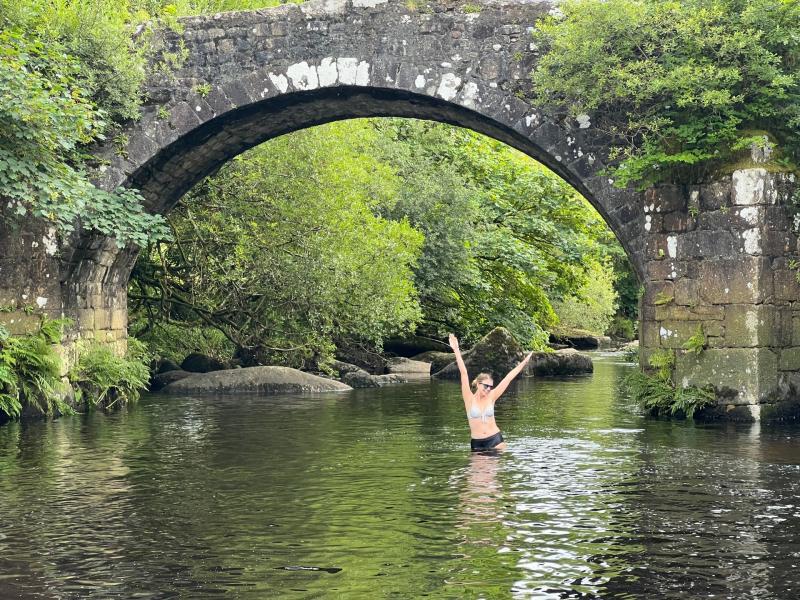 Wild swimming at Hexworthy Bridge