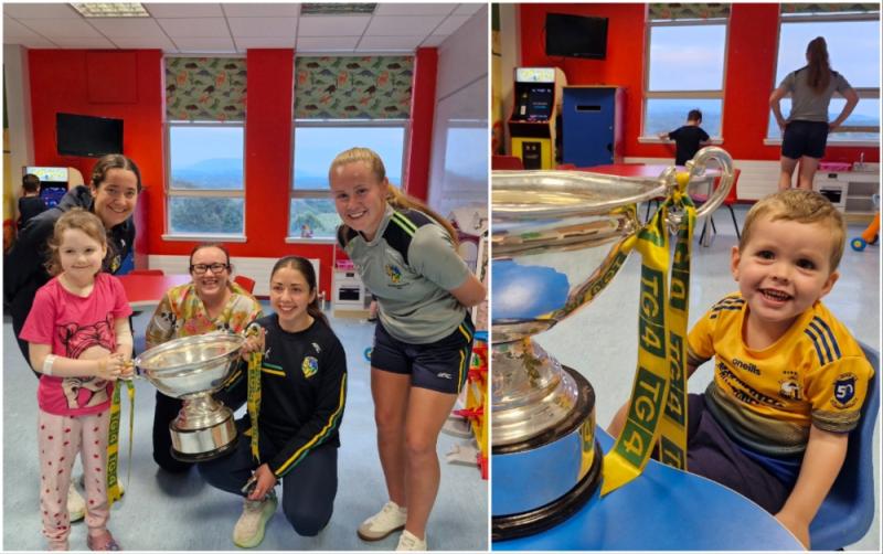 Leitrim All-Ireland winners make special visit to children's ward in Sligo Hospital