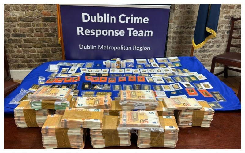 Man arrested after seizure of €1.4 million in gold bullion, €460,000 in cash and €210,000 in drugs