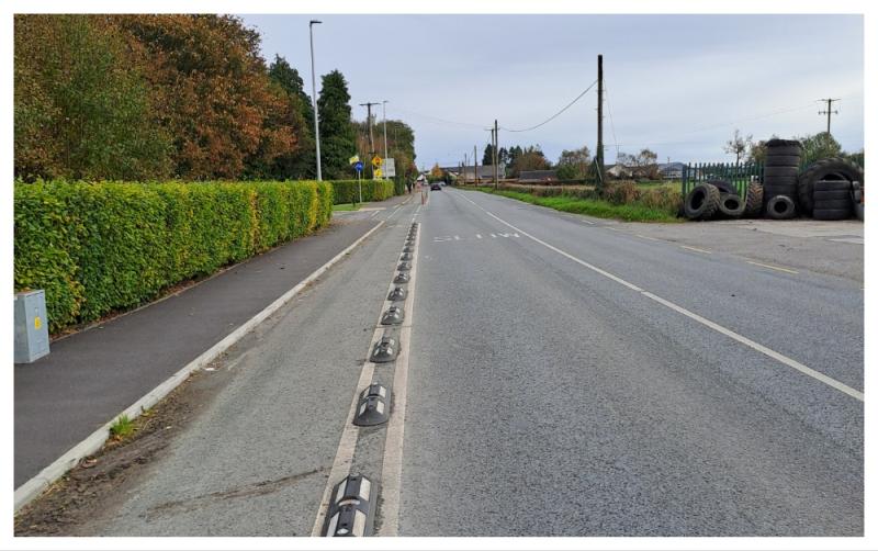 Local Councillor Cribbin welcomes the removal of bollards from cycle lane at Killane