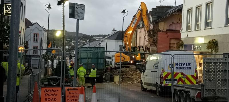 Demolition works underway on Letterkenny's Main Street