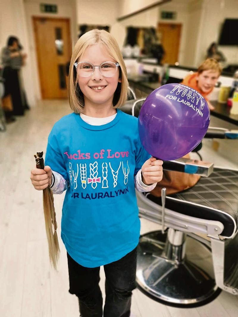 Longford's Sophie shows 'Locks of love' for LauraLynn 