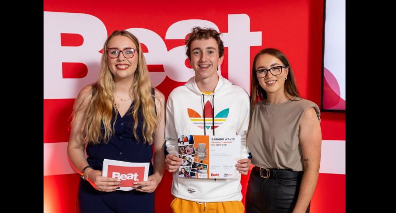 Two Tipperary Transition Year students celebrate successful TY Media Week at Beat 102 103 