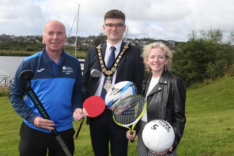 Mayor, Cllr Ciarán McQuillan recently launched the Moore NI Causeway Coast & Glens Sports Awards 2024, Stephen McCartney, Sports Development Manager & Pat Mulvenna, Director of Leisure & Development