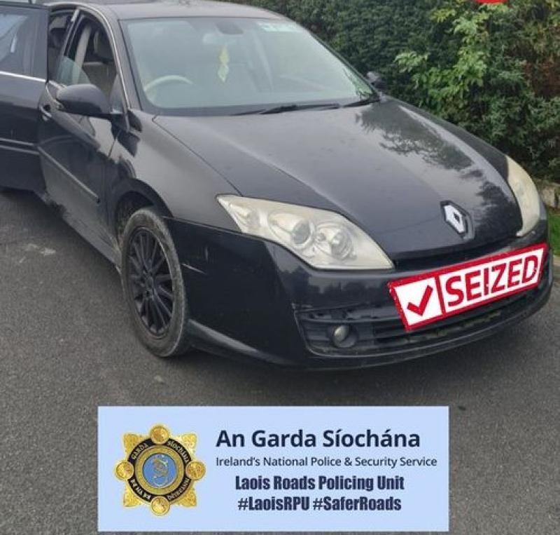 Laois Gardaí seize car after pulling it over for speeding