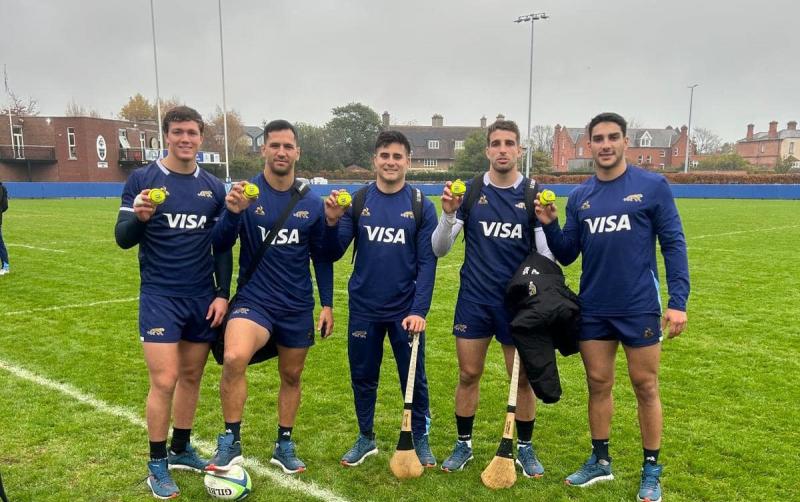Argentina players had puck around with Portlaoise sliotars before Ireland rugby clash