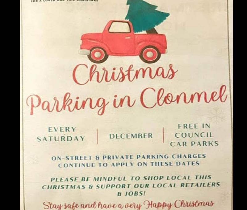 Free parking in Tipperary every Saturday leading up to Christmas