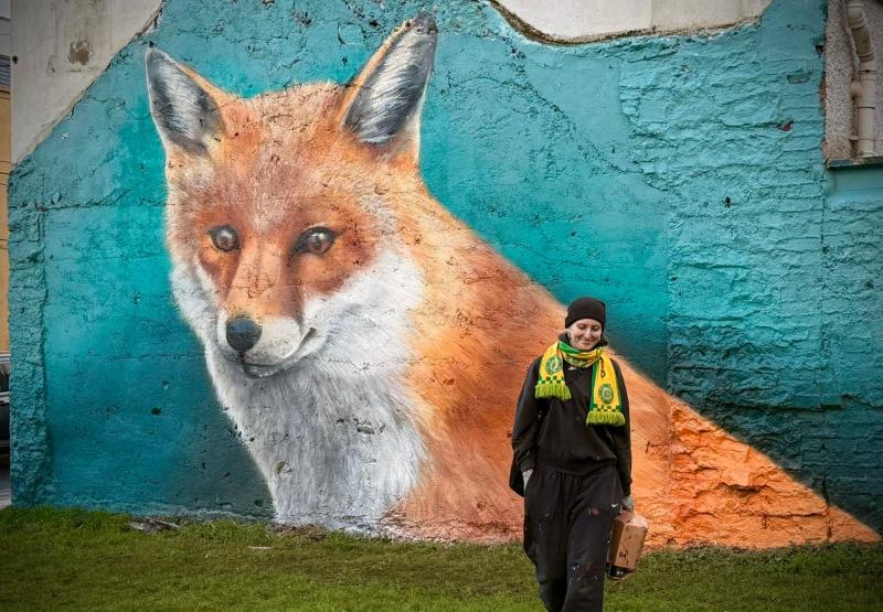 Laois artist winning attention for fantastic fox mural in Limerick city