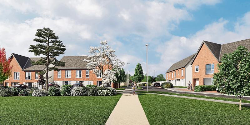 An architect's impression of part of the development for which planning permission was sought