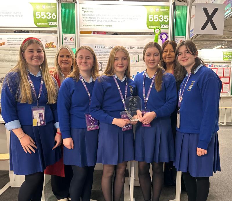 Ursuline Team win the ‘One Health AMR’ Award at BT Young Scientist 